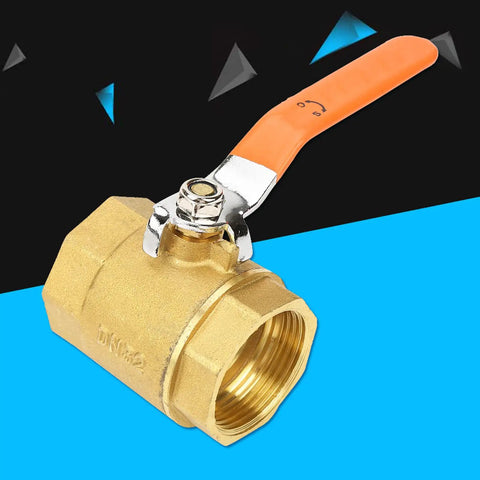 Heavy Duty DN32 Brass Ball Valve Featuring Smooth Quarter Turn For Water Oil And Gas Lines High Pressure 1.6MPa Rating on blue background.