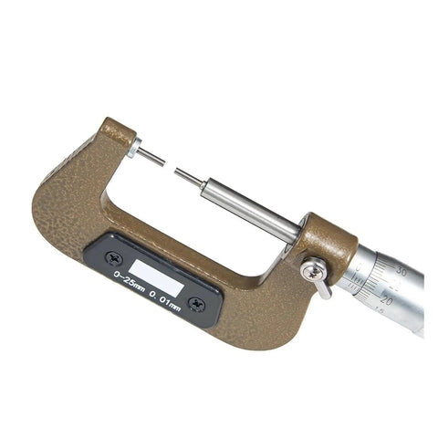 Pro Grade Thin Rod Micrometer Zero To 25 Millimeters with alloy steel for precise narrow groove measurements.