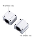 2 Pcs SCS10UU Linear Motion Bearing Slides 10mm Length for CNC Parts, 3D Printer Parts, and Precision Machine Tools, smooth front and reverse view