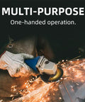 User operating a 75Mm Six Speed Electric Angle Grinder With Pure Copper Motor and Thermal Cut Off while producing sparks.