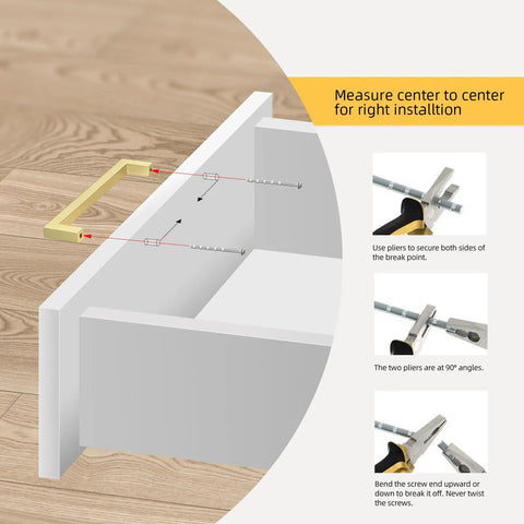 Installation guide image for Heftiest 25 Pack of Slick Gold Cabinet Handles Measuring 5 Inch Long Crafted from Heavy Duty Zinc Alloy.