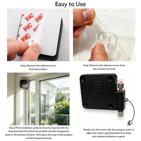 Steps to install Heavy Duty Auto Door Closer With Zero Drill Install And Tuned Spring Tension For Patio Screen Closet And Main Entrance Doors.