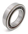 Single Row 7009AC Angular Contact Ball Bearing Featuring Hella Precise Abec-5 Rating And A 25 Degree Contact Angle With 45mm ID 75mm OD 16mm Width Open Design viewed at an angle.