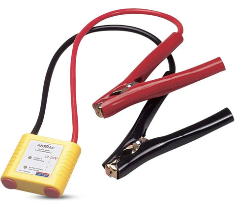 12-24V Anti Zap Vehicle Electronics Protector for jump starting and booster packs with clamps, protecting from voltage spikes and polarity damage
