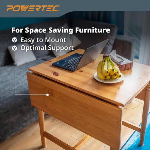 Rock Solid Beefy Drop Leaf Table Supports Set Of Two Heavy Duty Metal Brackets With Fifty Pound Capacity Zinc Plated Steel in use.