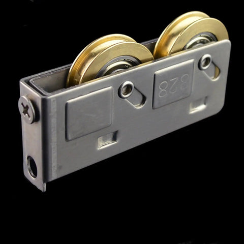 Heavy Duty Sliding Door Rollers And Glide Like Butter Window Pulleys Made From Durable Stainless Steel With Copper Double Wheel Track Hardware for smooth sliding.