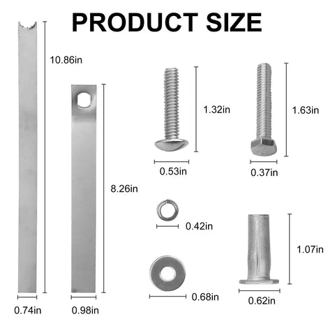 Toilet Seat Anchor Kit Compatible With Models K-3386, K-3393, K-3398, K-3564, K-14338, K-3607, Replacement Bolts and Nuts, Product Size