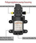 12V Portable High Pressure Water Pump Kit For Cars And RVs 100W Mini Electric Pressure Washer with polypropylene housing