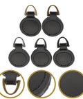 Top Level Black Aluminum Zipper Pull Tabs For Backpacks And Travel Luggage Smooth Glide Heavy Duty Replacement Hardware Zero Stress DIY Quick Upgrade Set, showing five round black tabs.