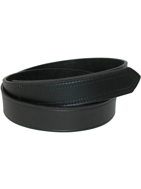 Mens Leather Belt With Hook And Loop Closure No Buckle Scratch Free Black 38 Inch Wide 1.5 Inch American Made