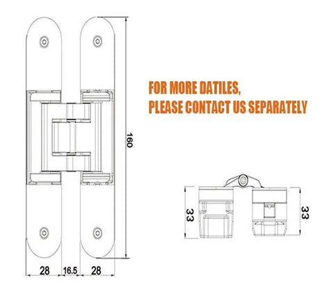 Technical diagram of 3 Way Adjustable Concealed Cabinet Hinge For Frameless Doors That Makes Alignment A Breeze, dimensions shown