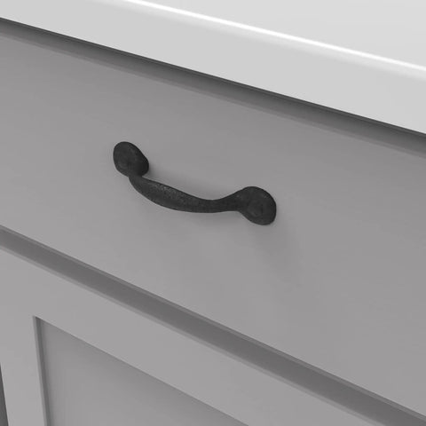 Solid Core Kitchen Cabinet Pulls Pack Of 10 In Black Iron For Doors And Dresser Drawers Luxury Hardware With Three Quarters Of An Inch Hole Center