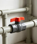 1/2 Inch SCH80 PVC Ball Valve 12 Pack Socket X Socket Shut Off For Irrigation And Pool Plumbing with orange handle and gray body