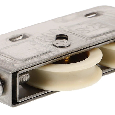 Premium Stainless Steel Double Bearing Patio Door Rollers Featuring Zero Grind Silent Glide close-up with double bearing wheels.
