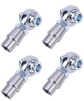 3/4 Inch Heim Joint Rod End Kit For Steering And Suspension Linkage Crafted From Heavy Duty Steel showing four pieces with shiny finish.