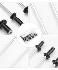 DIY Friendly Blind Rivets And Standard Head Size Assortment Kit 120 Pcs Aluminum Black M2.4 M3.2 M4 With Burr Free Pull Rod