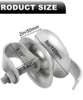 Heavy Duty Sliding Gate Rollers Two Pack With Five Inch Wheels And Two Inch U Brackets Fits One Five Eighth Inch Frame Hot Dipped Galvanized Steel close-up of size measurements and details.