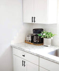 Kickass 25 Pack Flat Black Cabinet Handles Featuring Rust Proof Stainless Steel Build For Modern Kitchen Bath Drawer Pulls With Square Bar Design on white cabinets.
