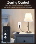 Smart In Wall USB Outlet With Voice Control For Alexa And Google Home, 15 Amp In Wall USB Power Socket, lamp and phone setup