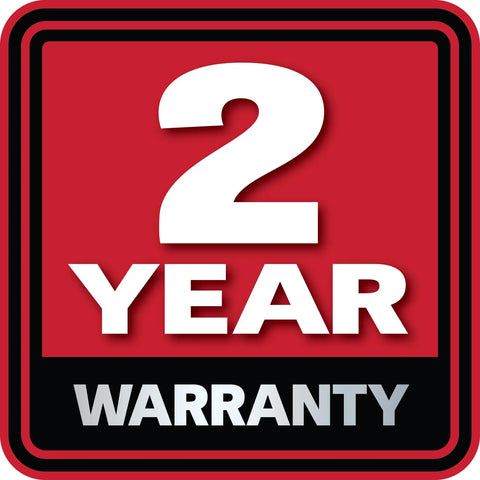 2 year warranty badge for Pro Grade 3 Inch Pneumatic Cut Off Tool, 22000 RPM, Light As A Feather Yet Tough As Nails.