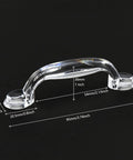 Self Adhesive Transparent Acrylic Drawer Knob with Glass Look for Cabinets, 95x14x26 mm, Crystal Clear Finish
