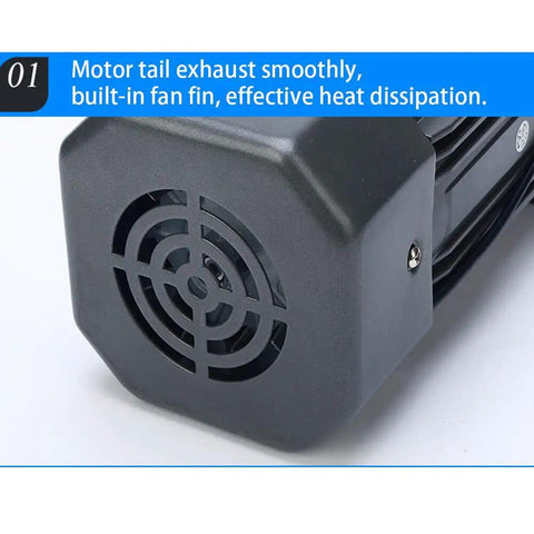 Heavy Duty Variable Speed Gear Motor For Garage Builds 110 Volt 120 Watt AC unit with fan for effective heat dissipation.