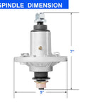 Top Tier Spindle Assembly For Riding Lawn Mowers Replaces GY20454 GY20962 dimensions shown, 5" x 7" steel build with threaded bolts.