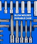 Pro Grade Extra Long Socket Bits And Deep Socket Set 60 Piece S2 Tamperproof Torx Plus Bits Cr-V Steel in blow-molded case