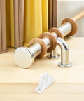 Kick Out Drafts With Heavy Duty Nylon Screen And Window Rollers Featuring Sturdy Guide Blocks For Double Track Sliding Doors Slick Gliding Pulleys Kit with curtain pole and brackets.