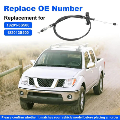 Premium Slick Throttle Body Accelerator Cable Replaces 182013S500 for 98-2000 Nissan Frontier and 2000 Xterra, shown with vehicle.