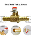 1/2 Inch PEX Brass Ball Valve Shut Off For Cold And Hot Water Easy Plug And Play Push To Connect No Soldering Or Crimping No Tools