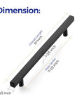 Dimensions of 5 Pack 10 Inch Matte Black Square Cabinet Pulls Stainless Steel Kitchen Cupboard Dresser Handles with 7.5 Inch Centers