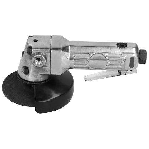 Tough As Nails 4 Inch Pneumatic Air Angle Grinder Cranking Out 11000 Rpm With Precision Linear Ball Bearings for metal cutting.