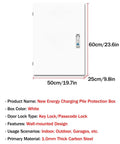 Top Shelf Waterproof EV Charger Box With Lock Outdoor Enclosure Stand For Electric Vehicle Charging Station, white, 60cm x 50cm x 25cm.