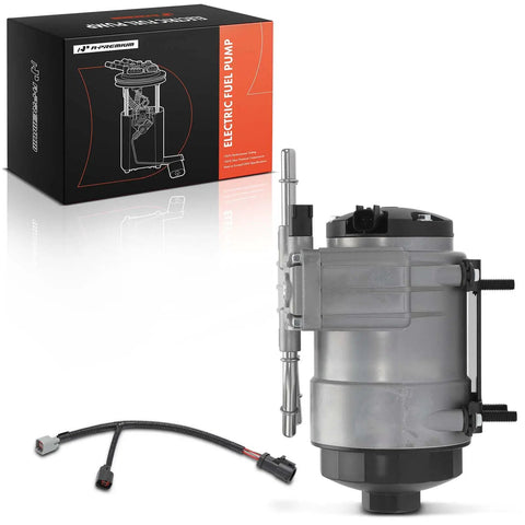 Top Tier Fuel Pump And Filter Assembly For Ford 6.0L Power Stroke Diesel showing electric fuel pump with connector and packaging.