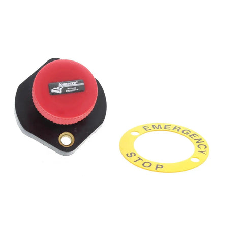 Heavy Duty Push Pull Battery Disconnect Switch For Muscle Cars And Drag Racing Builds That Safely Cuts Power On Your Rig While Keeping Your Ride Track Approved And Hella Reliable, featuring red toggle and yellow emergency stop ring.