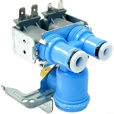 Water Inlet Solenoid Valve Kit For Laundry Appliances With Drain Valve, Replacement Part For Washing Machine Maintenance, Exact Fit And Smooth Water Flow Control, Easy Install For DIY Washer Repair, blue plastic and metal dual valve