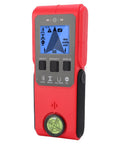FTVOGUE Wall Stud Finder with Metal Wood AC Wire Detection, Handheld, red device with LCD screen and control buttons.
