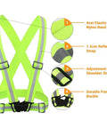 High Visibility Reflective Safety Vest 2 Pack for Night with nylon bands, reflective straps, and adjustable buckle details
