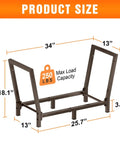 34 Inch Outdoor Indoor Firewood Rack With Bronze Finish Heavy Duty Wood Storage Stand Product Dimensions and Capacity