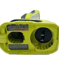 Back view of 18V Hybrid LED Project Light with power plug and warning label visible