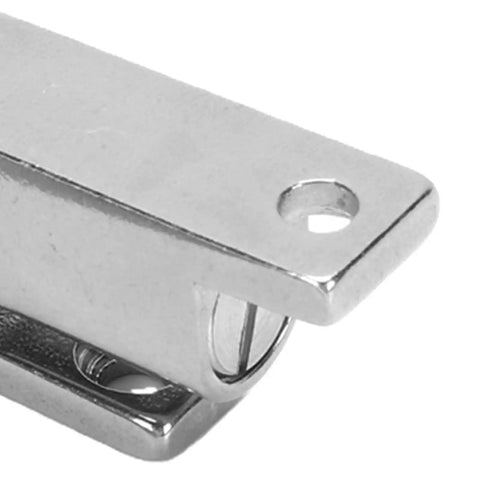 Close-up of Built Tough Double Roller Cabinet Latch 70Mm 316 Marine Grade Stainless Steel for RV Boat Camper use.