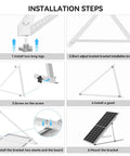Installation steps for Upgrade Your Rig With These Badass Double Set Of 45 Inch Adjustable Solar Panel Tilt Mount Brackets.