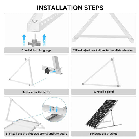 Installation steps for Upgrade Your Rig With These Badass Double Set Of 45 Inch Adjustable Solar Panel Tilt Mount Brackets.