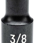 Deep Half Inch Drive Impact Socket Set 6 Point SAE 19 Piece Off Corner Loading Design Reduces Fastener Rounding Black Oxide Finish Resists Corrosion Heavy Duty Auto Repair And Shop Gear