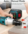 Professional Automatic Electric Rivet Nut Gun With 5.2Ah Lithium Battery Fast Three Second Binding Tool in use with battery.
