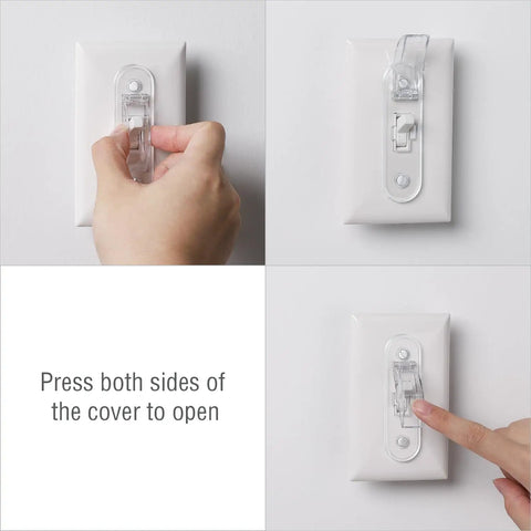 Toggle Style Wall Switch Guard For Kidproof Home Safety Clear Light Switch Cover That Locks In On Or Off Easy Open Lock