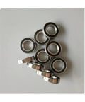 S689RS Hybrid Ceramic Ball Bearings With Stainless Steel Races And Abec 7 Precision greased, displayed top-down view.