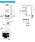 Nema 17 Stepper Motor specifications and wiring diagram with 0.70Nm torque for Straight Precision Electric Linear Actuator.
