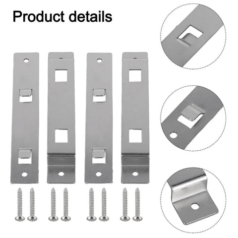 Stainless Steel Bird House Hanger Bracket With Screws 6x2.5cm Rustproof Mounting Kit For Wooden Boxes And Feeders Quick Install Or Replace Brackets With No Fuss 2 Sets
